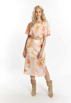 Blouse met tie-dye-patroon Dames Oranje Veelkleurig - maat