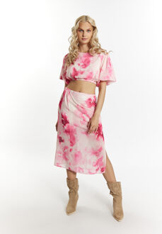 Blouse met tie-dye-patroon Dames Roze Veelkleurig - L