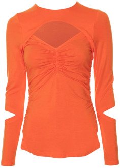 Blouse overhemd Ganni , Orange , Dames - S,Xs