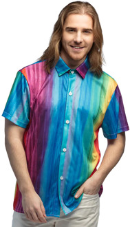 Blouse Relaxed Rainbow Stripes Heren Multikleur - Print