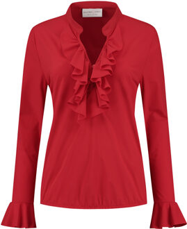 Blouse ruche 7257 Rood - XS