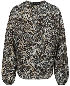 Blouse sanne dessin Blauw - XL