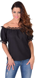 Blouse schoudervrij zwart
