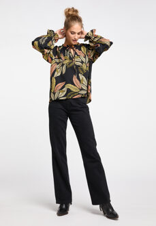 Blouse shirt Dames Zwart Veelkleurig - L