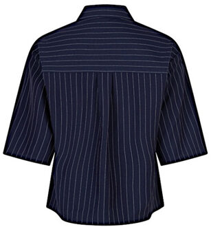 Blouse srb4777 nora pinstripe darkblue - maat M Blauw
