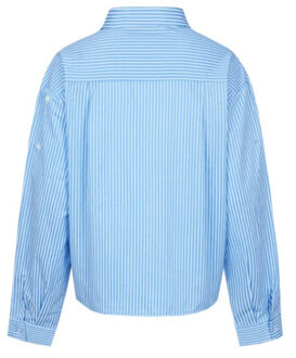 Blouse wenya-celestial blue/offwhite - maat M Blauw