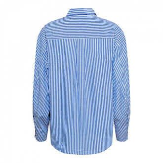 Blouse winona stripe chabray blue Blauw - L