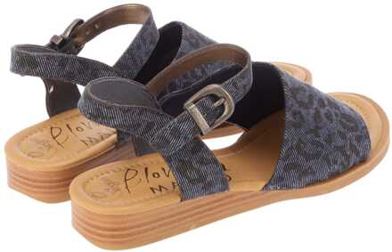 Blowfish Malibu Dames Blowfish Malibu Ardice Luipaardprint Sandalen in Denim Blauw