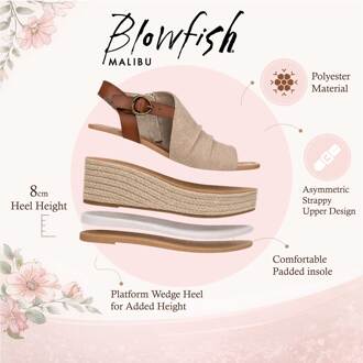 Blowfish Malibu Dames Bruine Beige Wedge Slingbacks Hielsandalen - Amira - EU 39