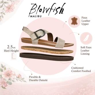 Blowfish Malibu Dames Cloud Zilveren Voetbed Rem Platte Sandals - Lance - EU 40