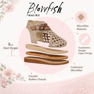 Blowfish Malibu Dames Golden Beige Weave Micro Wedge Sandals - Anuella - EU 41