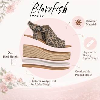 Blowfish Malibu Dames Luipaardprint Wedge Slingbacks Hielsandalen - Amira Bruin - EU 39