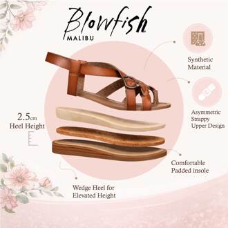 Blowfish Malibu Dames Scotch Tan Micro Wedge bandjes Sandals - April Bruin - EU 38