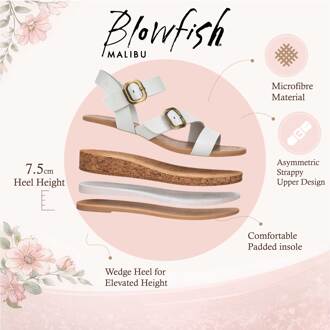 Blowfish Malibu Dames Witte Wig Armband Espadrille Hielsandalen - Ali - EU 40