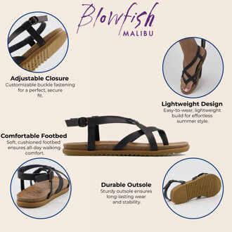 Blowfish Malibu Dames Zwarte Strappy Buckle Sandalen - Macarah B - EU 37 / UK 4