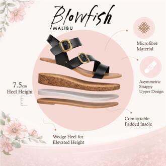 Blowfish Malibu Dames Zwarte Wig Strapppy Espadrille Hielsandalen - Ali - EU 39