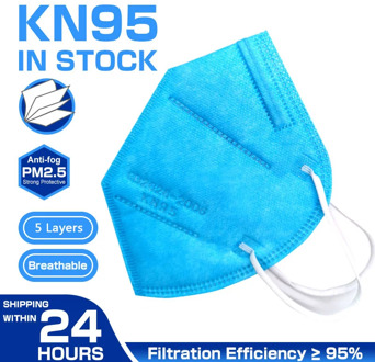 Blue FFP2 KN95 Mascarillas Safety Dust Respirator Mask Face Mouth Protective Masks 95% Filtration Kn95 Mask Reuseable Masque