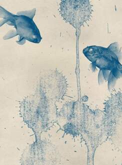 Blue Fish Vlies Fotobehang 192x260cm 4-banen