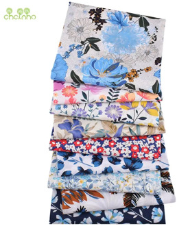 Blue Floral Series,Printed Plain Cotton Fabric,DIY Sewing Quilting Poplin Material For Baby&Children's Shirts,Skirts&Dress