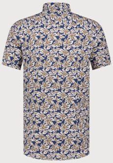 BLUE INDUSTRY All-over print korte mouw overhemd | Blauw - 39 (M)