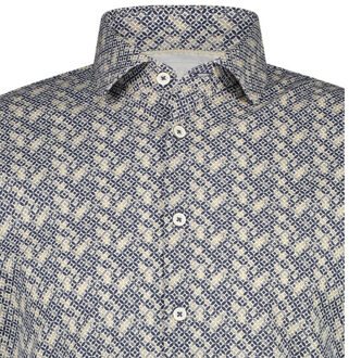 BLUE INDUSTRY All-over print overhemd | - maat 38 (S) Blauw