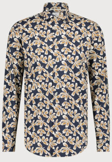 BLUE INDUSTRY Bloemenprint stretch shirt | Blauw - 41 (L)