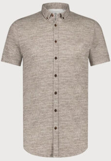 BLUE INDUSTRY Button-down overhemd korte mouw | Bruin - 41 (L)