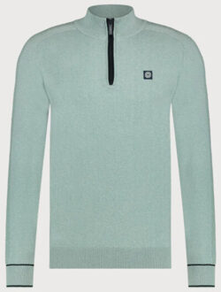 BLUE INDUSTRY Cashmere blend half-zip trui | Groen - XXL