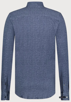 BLUE INDUSTRY Casual knitted overhemd | Indigoblauw - 44 (XL)