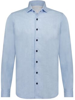 BLUE INDUSTRY Cotton linnen overhemd Blauw - 44 (XL)