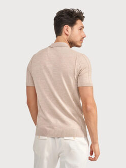 BLUE INDUSTRY De fijngebreide polo | Beige - XL