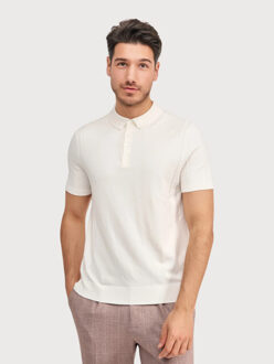 BLUE INDUSTRY De fijngebreide polo | Ecru - XXL
