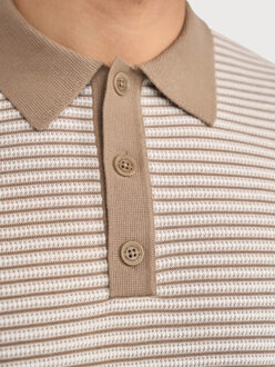 BLUE INDUSTRY De fijngebreide polo | Taupe - XXXL