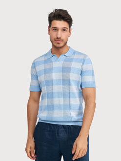 BLUE INDUSTRY De gebreide print polo | - maat M Blauw