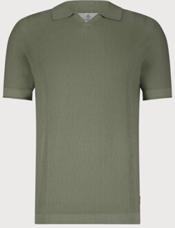 BLUE INDUSTRY De gebreide v-hals polo | Groen - L