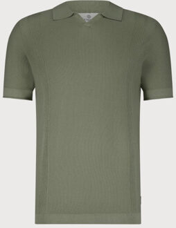 BLUE INDUSTRY De gebreide v-hals polo | Groen - XL