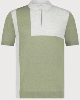 BLUE INDUSTRY De grafische polo met ritssluiting | Groen - S