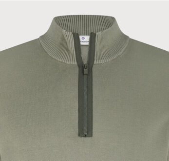 BLUE INDUSTRY De half-zip pullover met ribkraag | Kaki - XXL