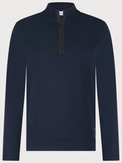 BLUE INDUSTRY De half-zip pullover met ribkraag | - maat XXL Blauw
