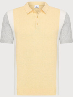 BLUE INDUSTRY De knitted 2-tone polo | - maat L Geel