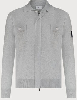 BLUE INDUSTRY De knitted pullover met borstzakken | Grijs - XL