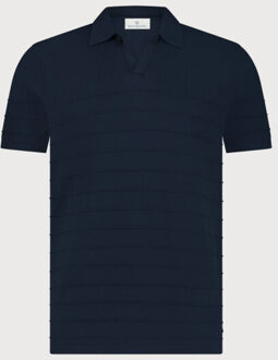 BLUE INDUSTRY De knitted v-hals polo | - maat XL Blauw