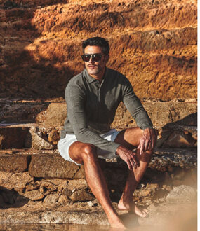 BLUE INDUSTRY De lange mouw polo | Groen - XXL