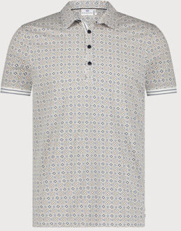BLUE INDUSTRY De microprint polo | - maat S Blauw