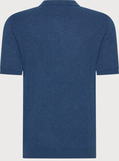 BLUE INDUSTRY De structuurbreisel polo | Indigoblauw - XXL
