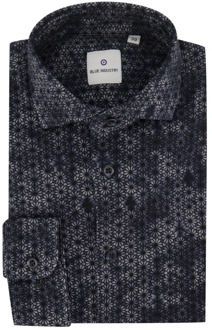 BLUE INDUSTRY Donkerblauw Geprint Casual Overhemd Blue Industry , Blue , Heren - Xl,L,3Xl