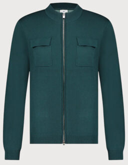 BLUE INDUSTRY Gebreid rits vest | Groen - XXL