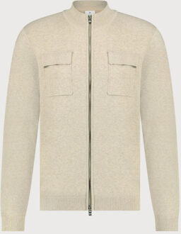 BLUE INDUSTRY Gebreid rits vest | - maat XXL Beige