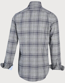 BLUE INDUSTRY Grijs ruit overhemd | - maat 38 (S) Blauw