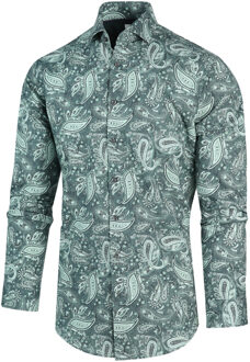 BLUE INDUSTRY Groen paisley print overhemd - 39 (M)